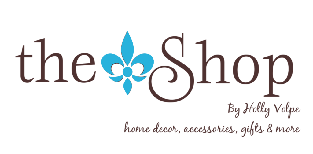 Shop Logo - the Shop logo with tagline BLUE - Holly Volpe Interior Designs