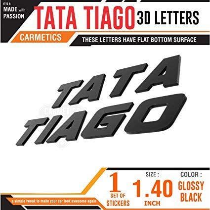 Tiago Logo - CarMetics TATA Tiago 3D Letters 3D Stickers Logo Emblem Exterior  Accessories Bonnet Letters Bonnet Stickers for TATA Tiago – Free Chrome  Petrol ...