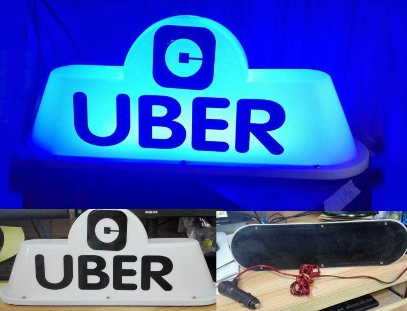 UberCab Logo - 37CM UBER New Logo Sign Car Light LED Taxi Uber Cab Roof Top Lamp ...