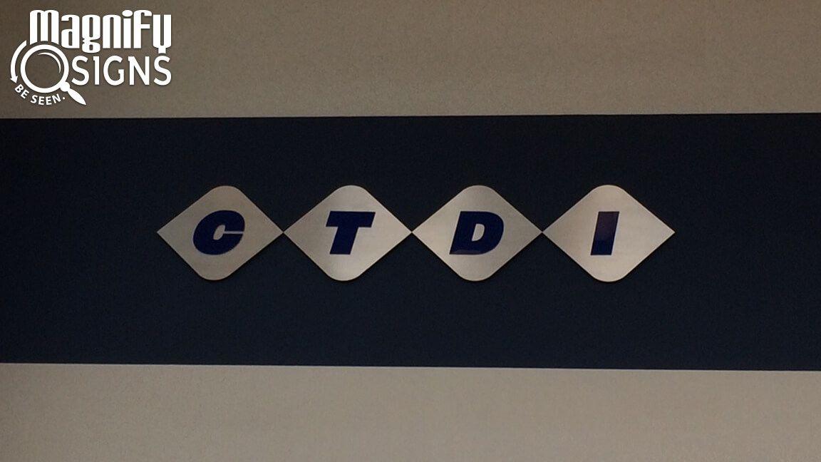 Ctdi Logo - Custom Routed Aluminum and Acrylic Lobby Sign for CTDI in Aurora, CO