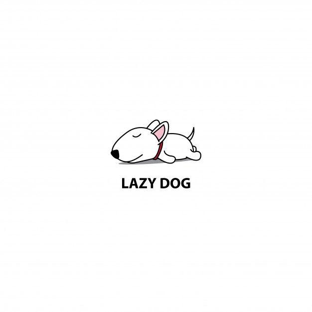 Terrier Logo - Lazy dog, cute bull terrier puppy sleeping icon, logo design, vector ...