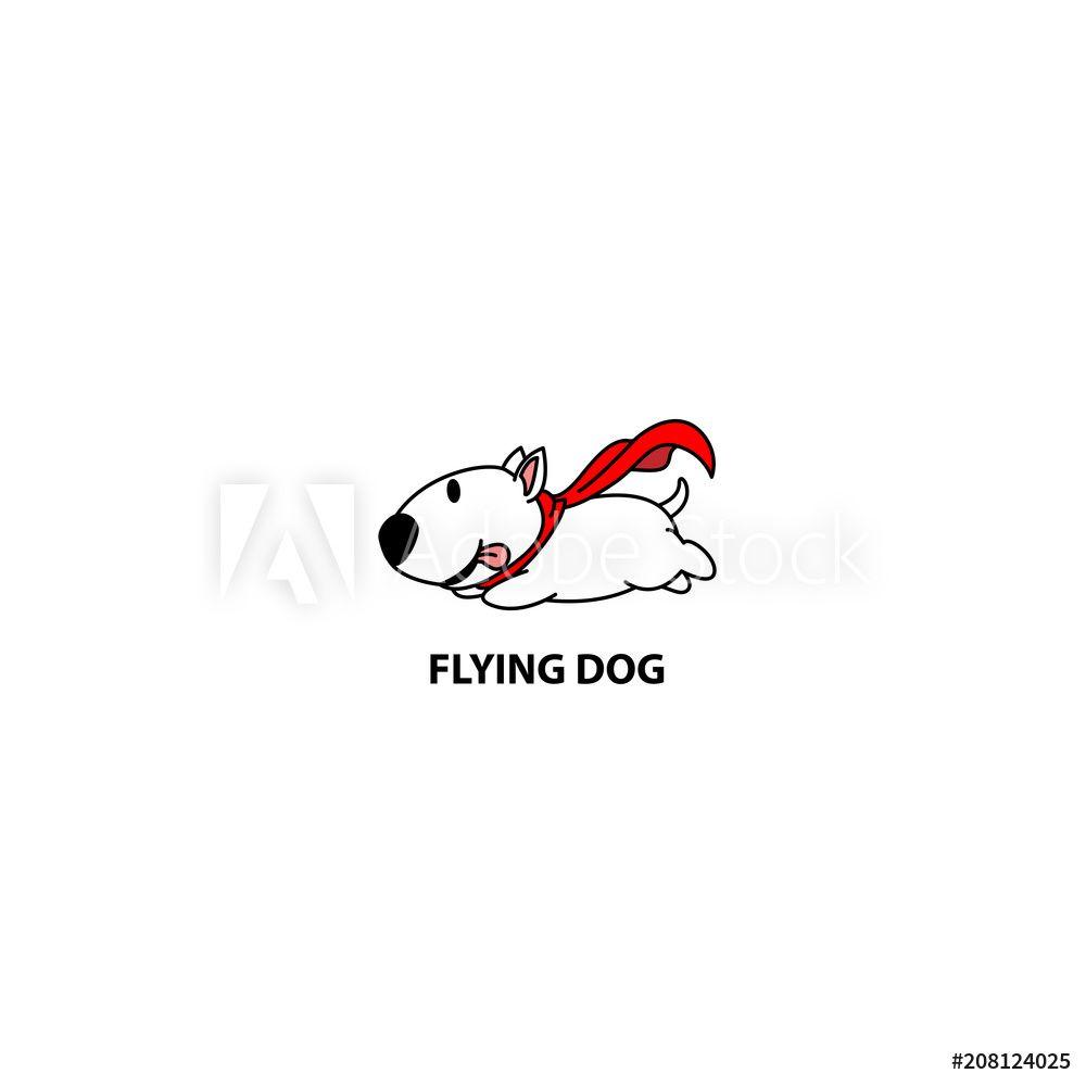 Terrier Logo - Fotografie, Obraz Flying dog, funny bull terrier with red cape icon ...