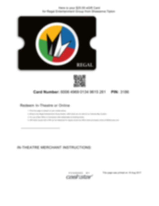 CashStar Logo - Your eGift Card.pdf - Here is your $25.00 eGift Card for Regal ...