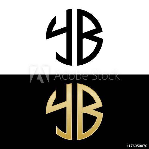 YB Logo - yb initial logo circle shape vector black and gold this stock