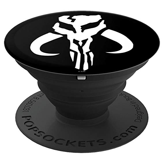 Mandalorian Logo - Star Wars Mandalorian Logo Black And White Grip and Stand for Phones and Tablets