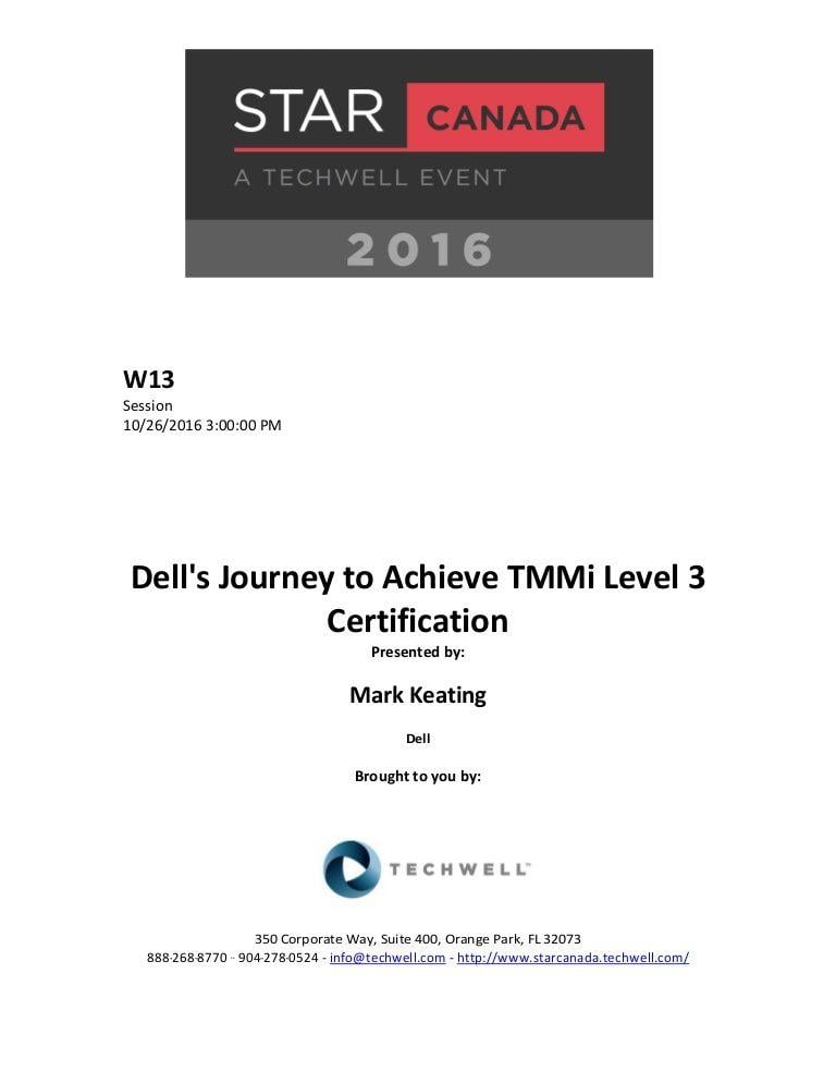 Tmmi Logo - Dell's Journey to Achieve TMMi Level 3 Certification