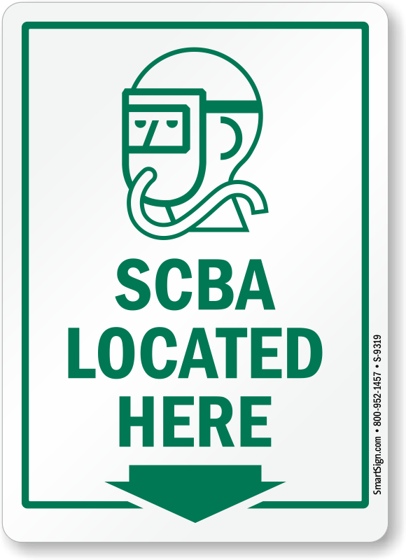 SCBA Logo - Breathing Air Station Signs | Wear Breathing Apparatus Signs