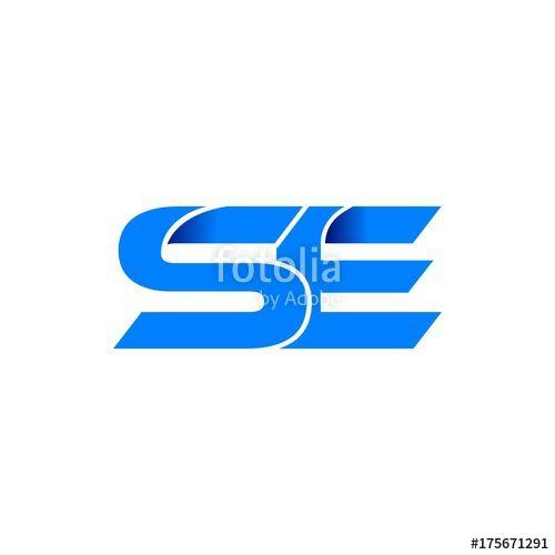 SE Logo - se logo initial logo vector modern blue fold style