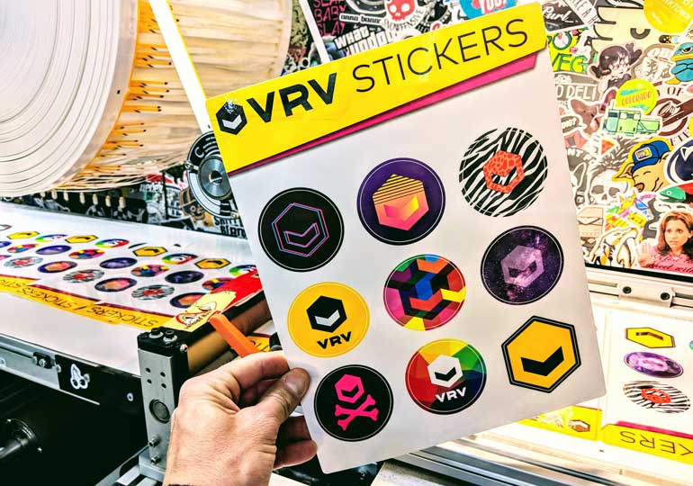 VRV Logo - Logo Stocked Sticker Sheets For VRV Premium Streaming Video Content