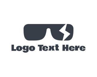 Glasses Logo - Black Sunglasses Lightning Bolt Logo