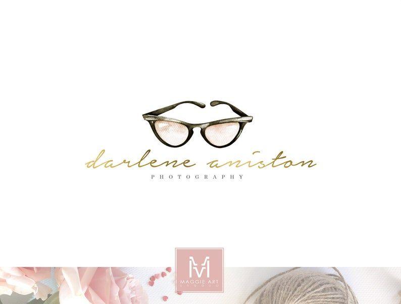 Glasses Logo - Eyeglass logo design, glasses logo, , photography logo, premade logo, decor logo, artisan logo, watercolor logo design, watermark logo design