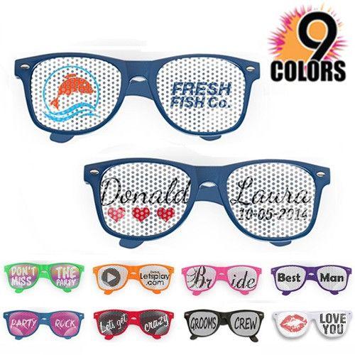 Glasses Logo - Wedding Party Favor & Promotional Logo Lenses Imprinted Sunglasses