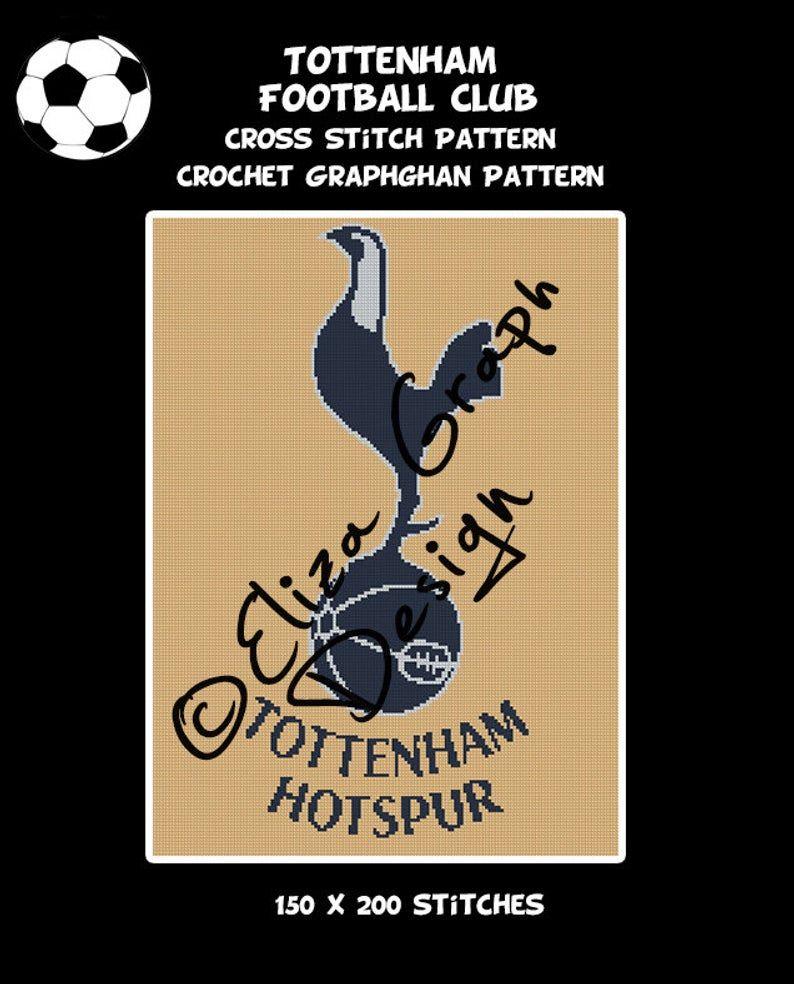 Tottenhsm Logo - Tottenham Football Club logo CROSS STITCH Pattern, CROCHET Graphghan  Blanket Pattern
