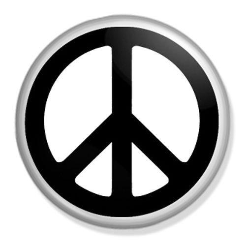 Hippy Logo - Peace Sign Badge Button Pin 25mm Symbol CND Logo Hippy 60s Fancy