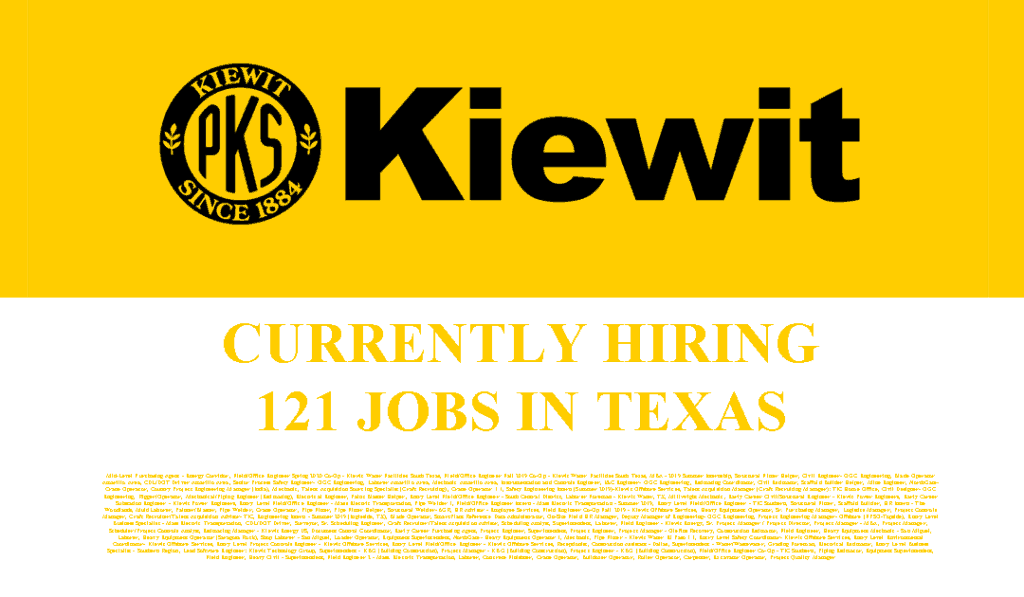 Kiewit Logo - 76 Industrial Jobs - Kiewit - Texas | Industrial Job Shop