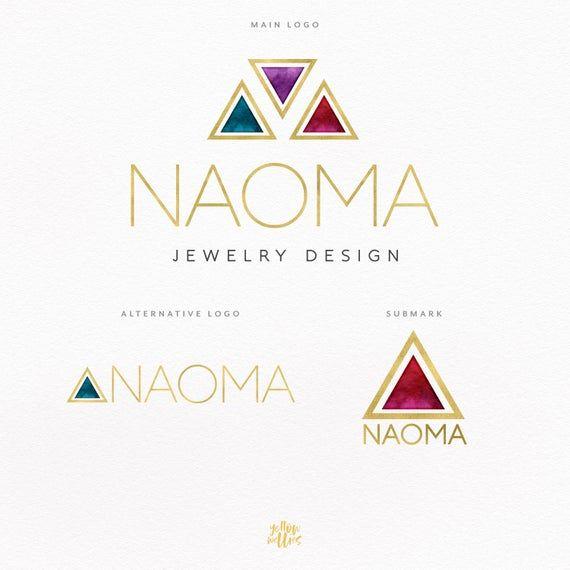 Jewel Logo - Gold Jewel Geometric Modern Premade Logo Design. Jewelry Designer Logo. Elegant Logo. Minimalist Logo