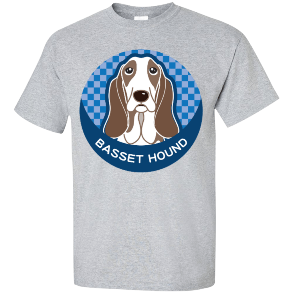 Basset Logo - Basset Hound Round Dog Logo Custom Ultra Cotton Tee