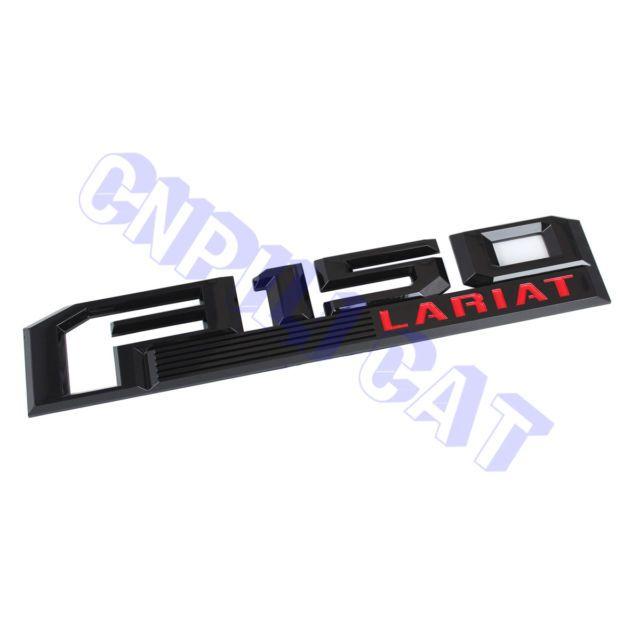 Lariat Logo - Black 3D Ford F 150 Lariat Logo Car Truck Body Side Fender Rear Tailgate Emblem