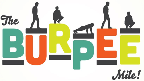 Burpee Logo - Halfway to the Burpee Mile