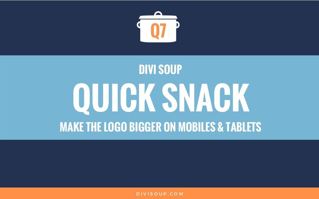 Bigger Logo - Make the Logo Bigger on Mobiles and Tablets - Tutorial for Divi ...
