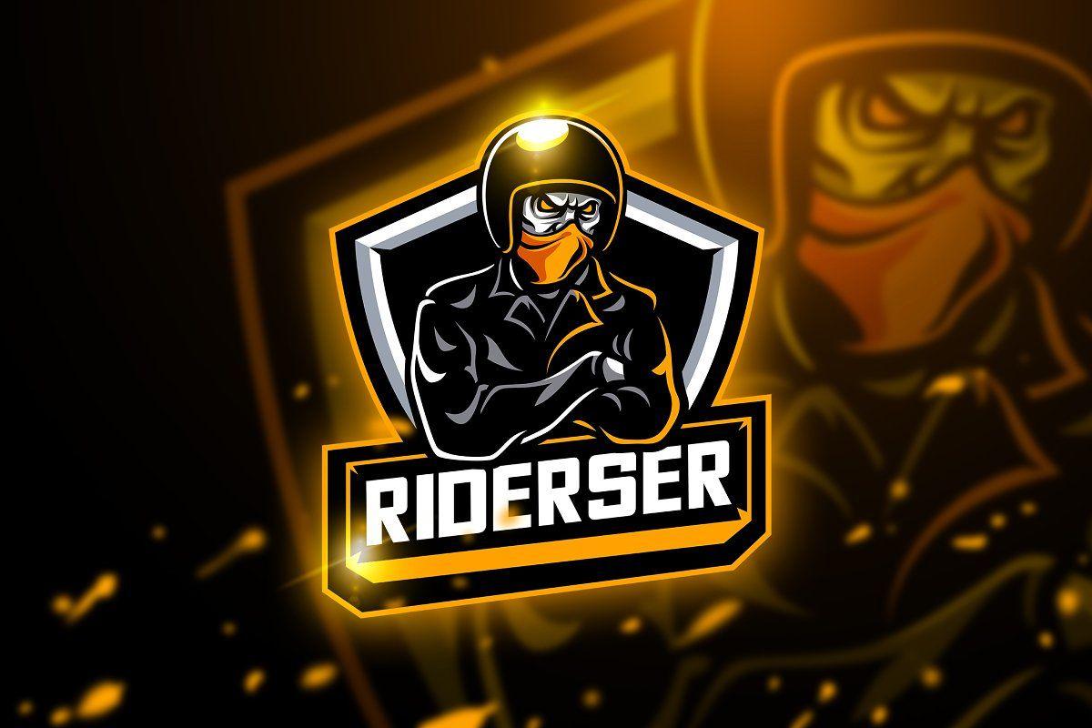 Mascot Logo - Riderser & Esport logo Logo Templates Creative Market