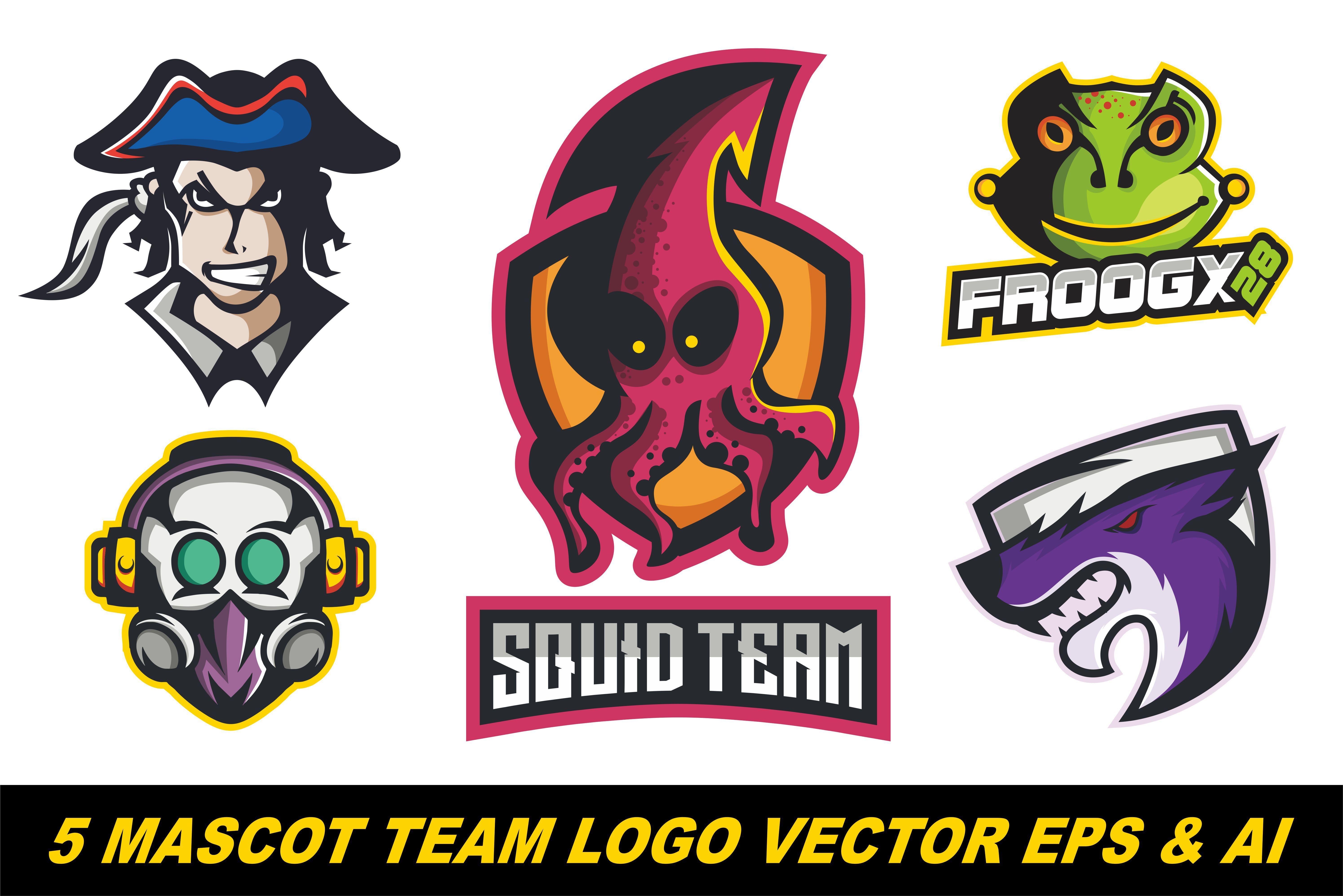 Mascot Logo - 5 Mascot logo team vector illustration