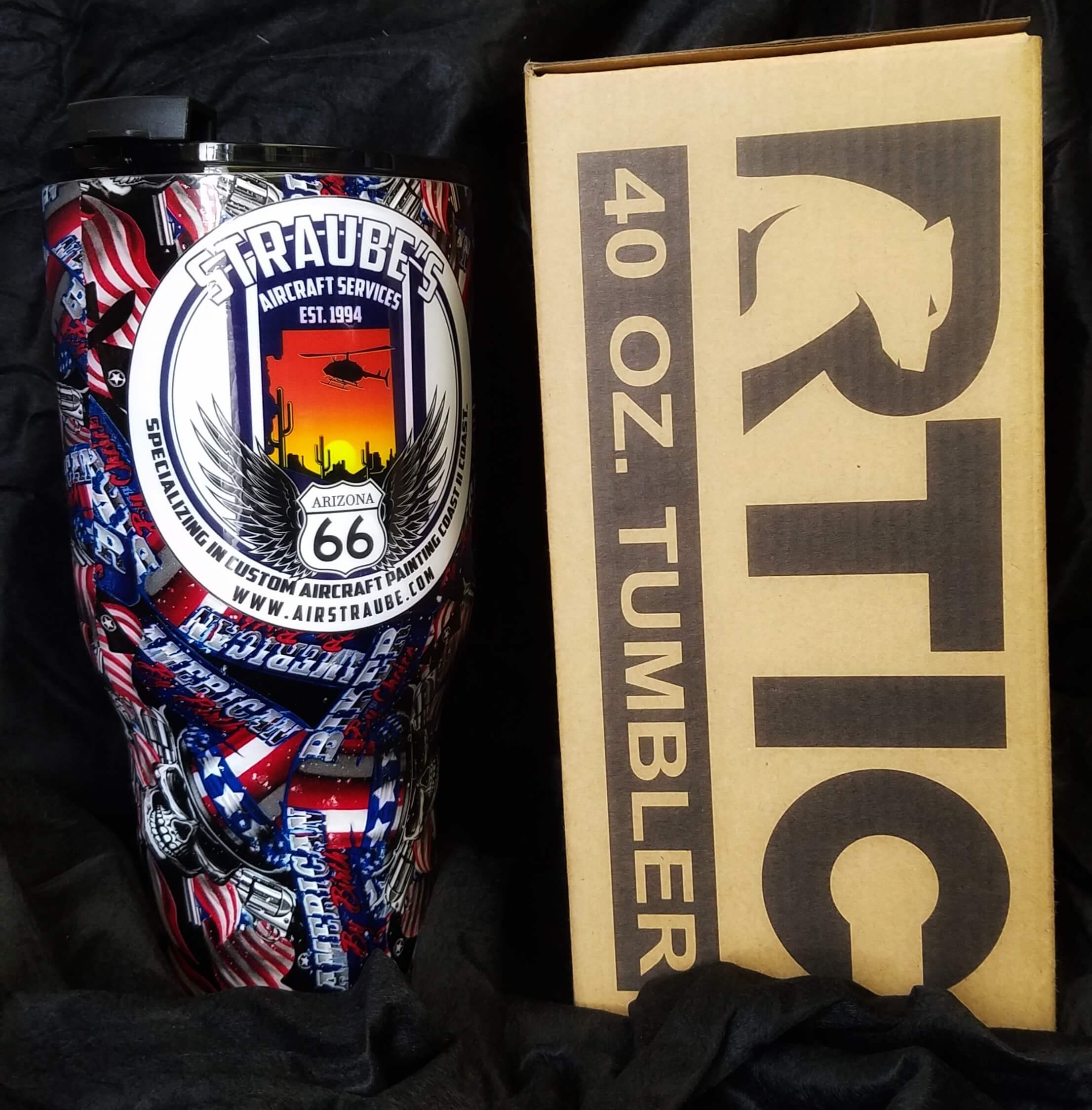 Rtic Logo - RTIC Custom 40 oz. Straube's Arizona American Biker Location Logo Tumbler