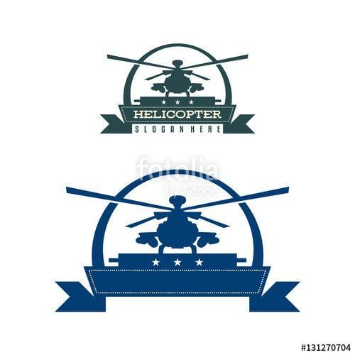 Helicopter Logo - Helicopter Chopper Propeller Silhouette Vintage Logo Template Stock