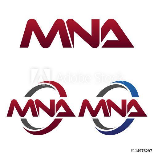 MNA Logo - Modern 3 Letters Initial logo Vector Swoosh Red Blue mna - Buy this ...