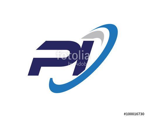 Pi Logo - PI Letter Swoosh Icon Logo