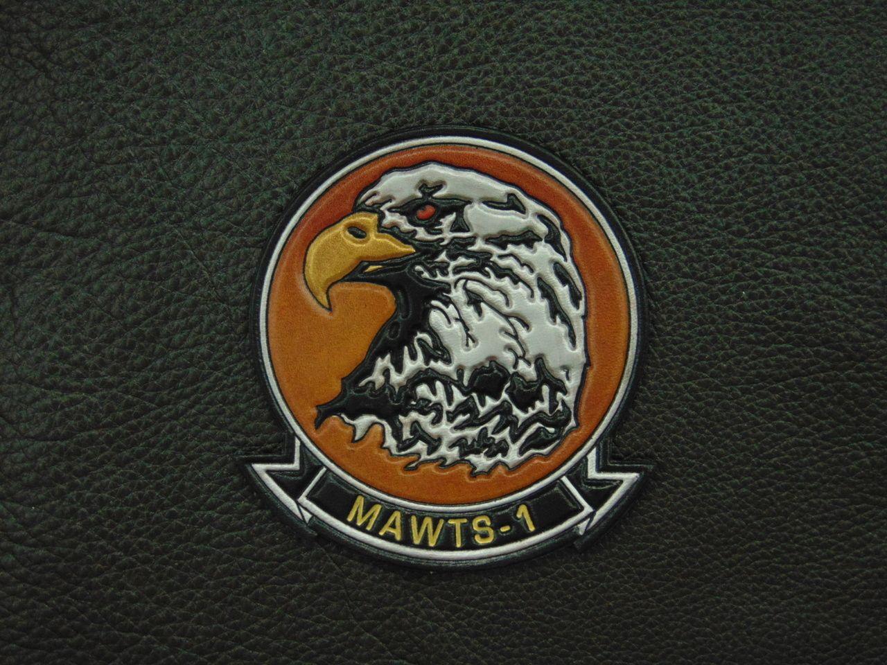 MAWTS Logo - MAWTS-1 Vintage color on Embossed Leather