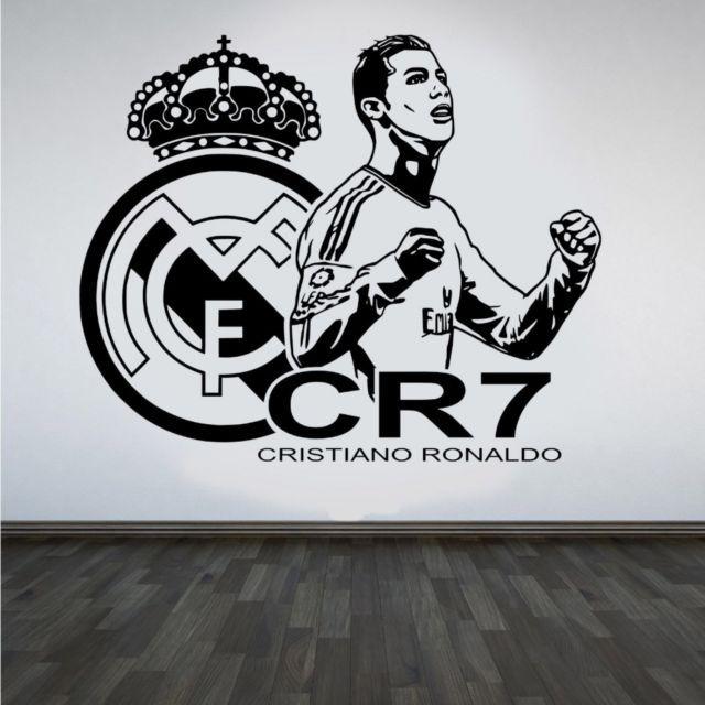 Ronaldo Logo - Cristiano Ronaldo Wall Sticker 3D Real Madrid Sticker For Boys Kids Bedroom