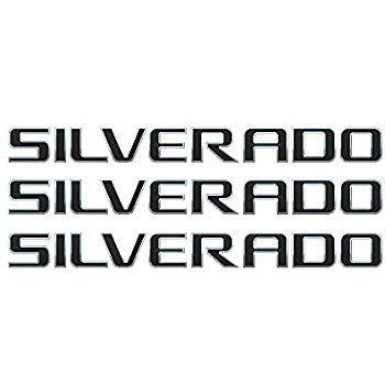 Silverado Logo - 3 PCS EMBLEM SILVERADO FOR CHEVROLET SILVERADO CHROME WITH BLACK REPLACEMENT