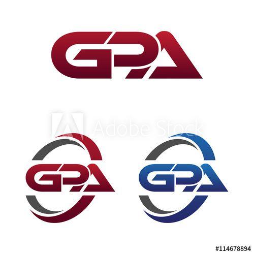 GPA Logo - Modern 3 Letters Initial logo Vector Swoosh Red Blue gpa this