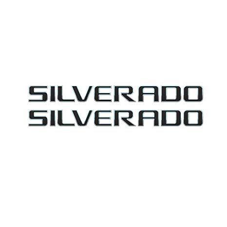 Silverado Logo - Amazon.com: 2 PCS EMBLEM SILVERADO FOR CHEVROLET SILVERADO CHROME ...