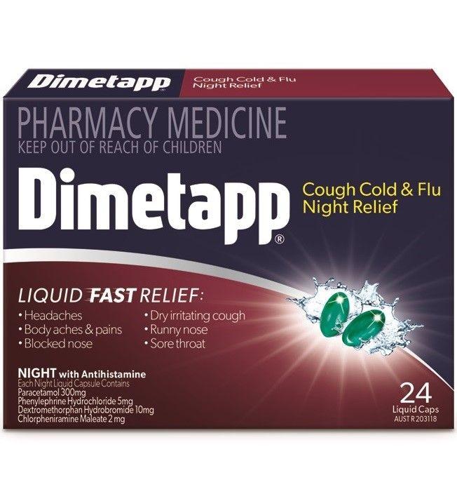 Dimetapp Logo - Dimetapp Cough Cold & Flu Night Relief Liquid Capsules 24