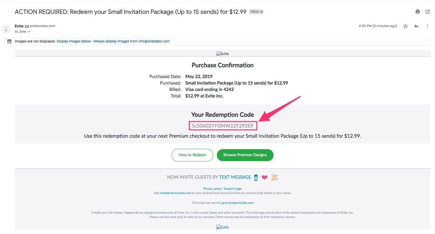 Evite Logo - Evite | How to Redeem a Premium Redemption Code