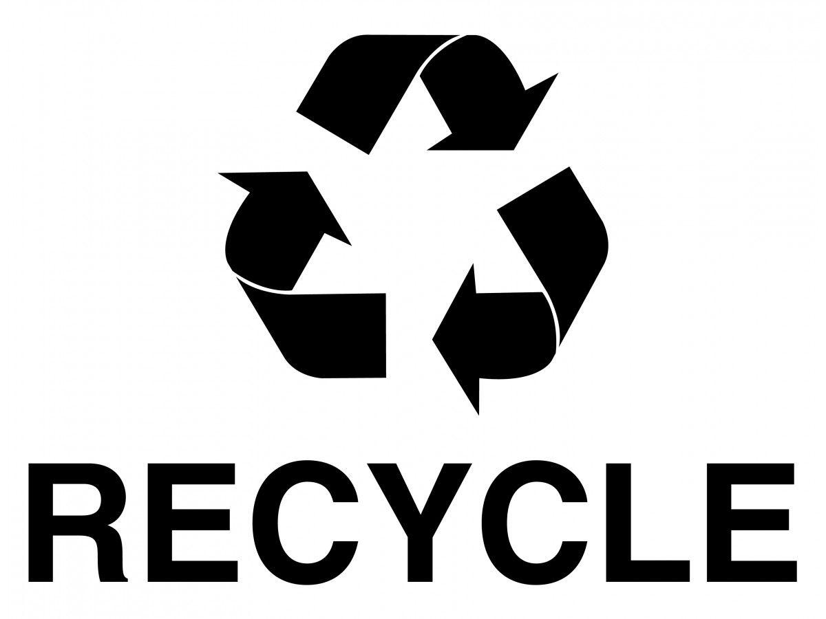 Recylcle Logo - Black Mobius Arrow and RECYCLE Decal