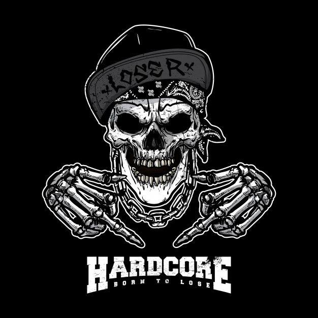 Gangsta Logo - Hip hop skull gangsta Vector