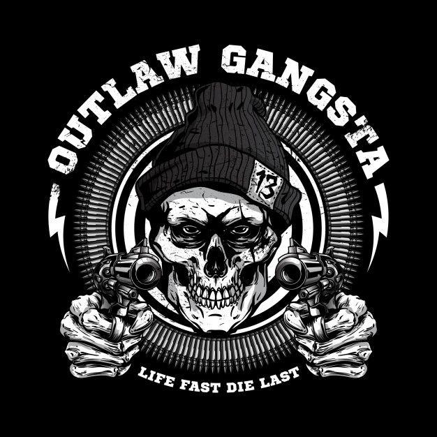 Gangsta Logo - Gangsta skull illustration Vector