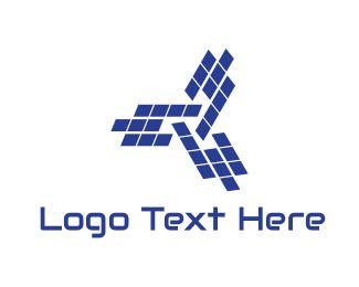 Satellite Logo - Pixel Satellite Logo