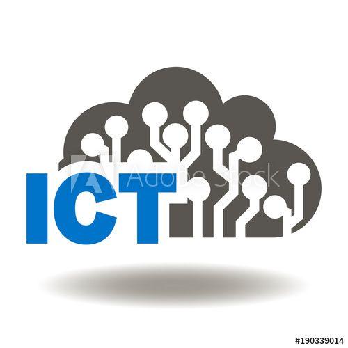 ICT Logo - ICT Cloud Computing Chips Tech. Information Communication Technology