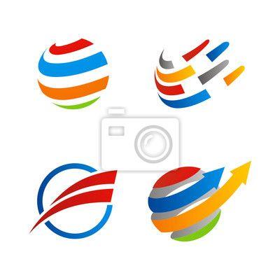 Esfera Logo - Vinilo: Globo esfera logo comunicación órbita