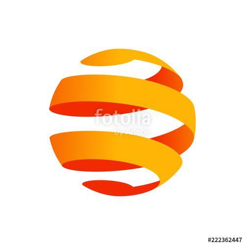 Esfera Logo - Logotipo esfera tridimensional abstracta con espiral en color