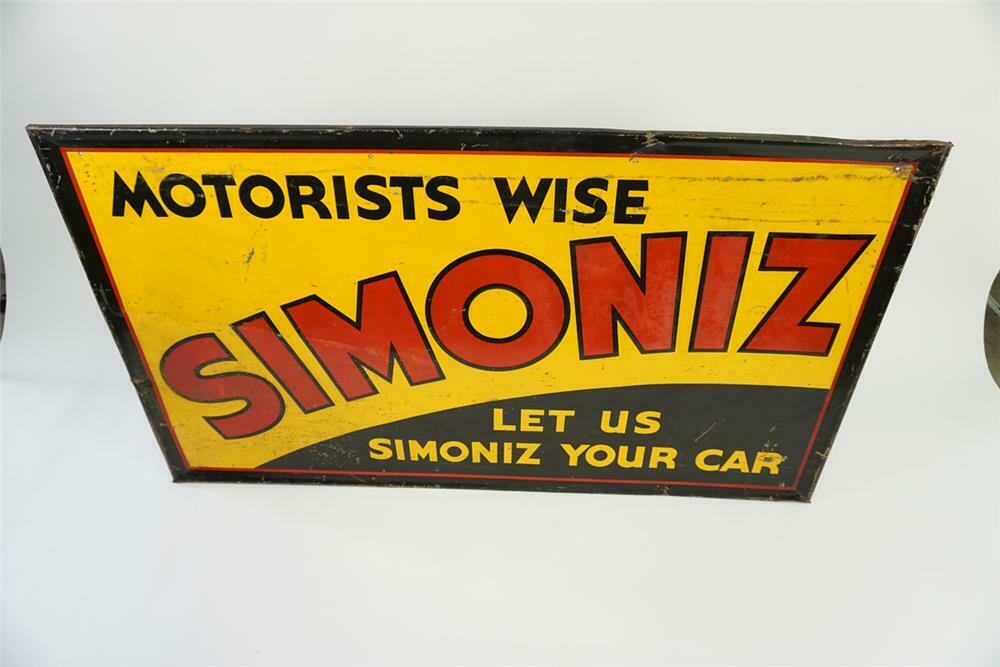Simoniz Logo - Large 1930's Motorists Wise Simoniz Auto Wax self-framed auto