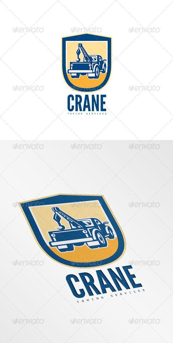Wrecker Logo - Crane Towing Services Logo. Logo showing illustration of a tow