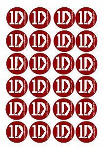 1D Logo - Details about 24 1D One Direction Logo Iced / Icing Cupcake Topper Edible  Fairy Bun Toppers