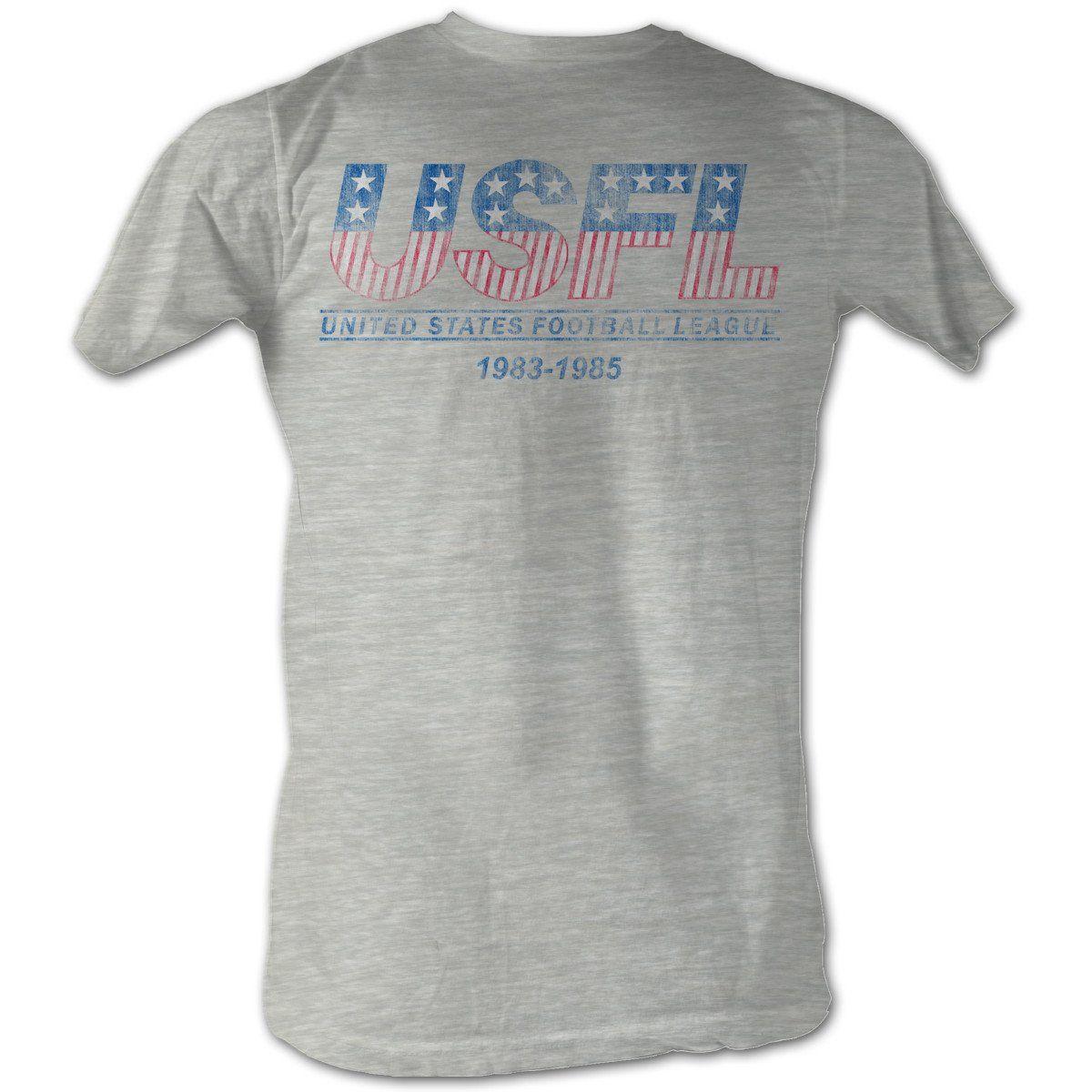 USFL Logo - USFL Logo Retro Mens T-Shirt in Heather Gray