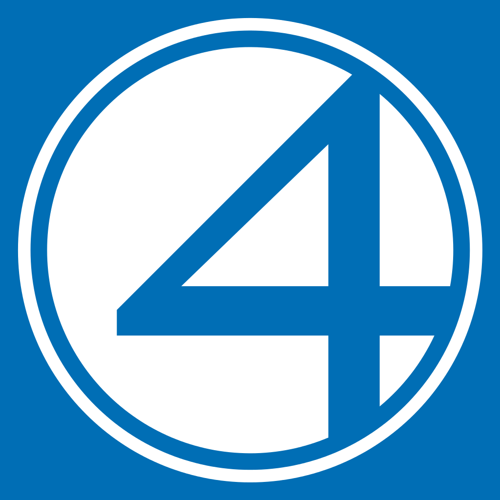 4 Logo - File:Fantastic Four logo (blue and white).svg - Wikimedia Commons