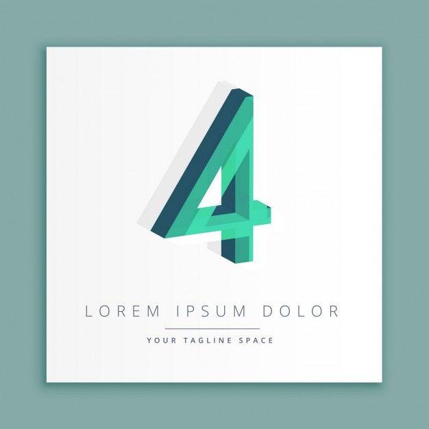 4 Logo - 3D logo with number 4 Vector